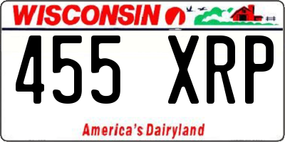 WI license plate 455XRP