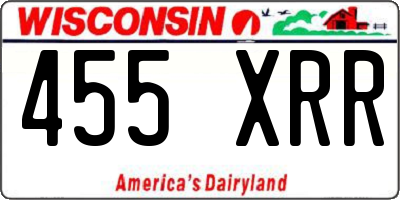 WI license plate 455XRR