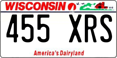 WI license plate 455XRS