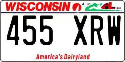 WI license plate 455XRW