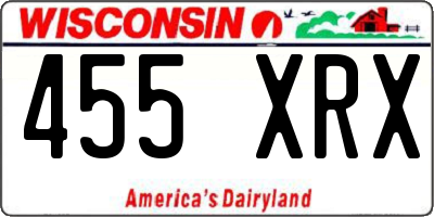 WI license plate 455XRX