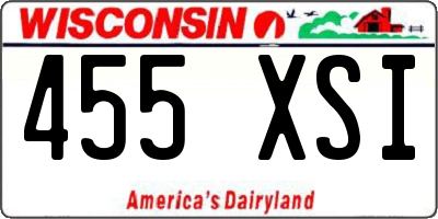 WI license plate 455XSI