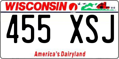 WI license plate 455XSJ