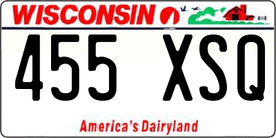 WI license plate 455XSQ