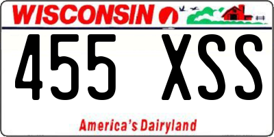 WI license plate 455XSS