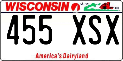 WI license plate 455XSX