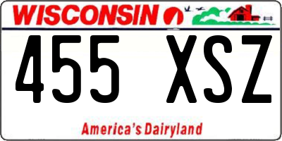 WI license plate 455XSZ