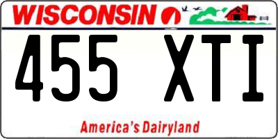 WI license plate 455XTI