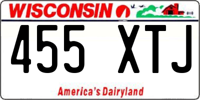 WI license plate 455XTJ