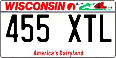 WI license plate 455XTL