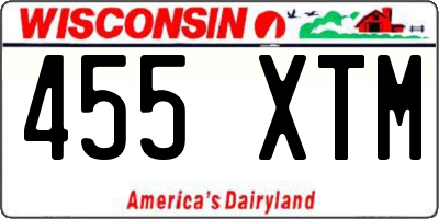 WI license plate 455XTM