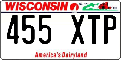 WI license plate 455XTP