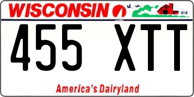 WI license plate 455XTT