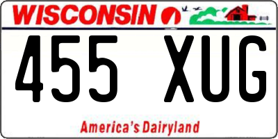 WI license plate 455XUG