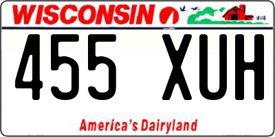 WI license plate 455XUH