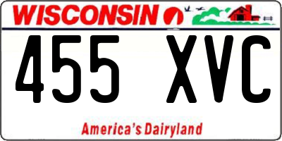 WI license plate 455XVC