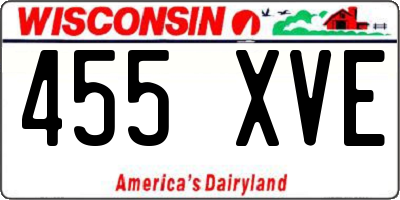 WI license plate 455XVE