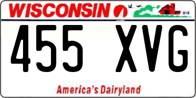 WI license plate 455XVG