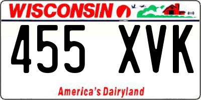 WI license plate 455XVK