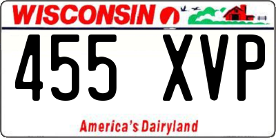 WI license plate 455XVP