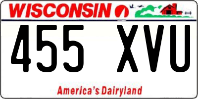 WI license plate 455XVU