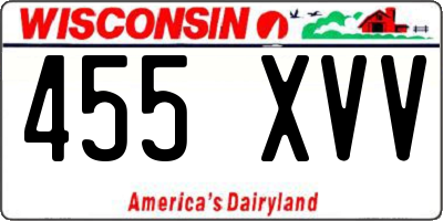 WI license plate 455XVV