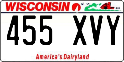 WI license plate 455XVY