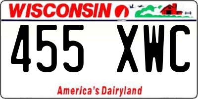 WI license plate 455XWC