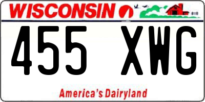WI license plate 455XWG