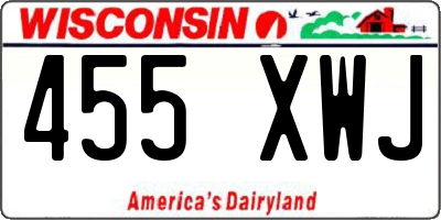 WI license plate 455XWJ