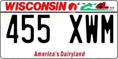 WI license plate 455XWM