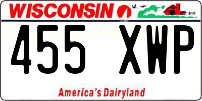WI license plate 455XWP