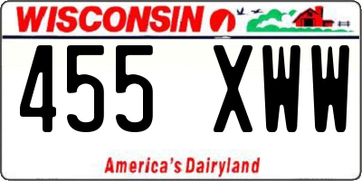 WI license plate 455XWW