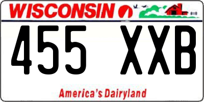 WI license plate 455XXB