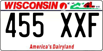 WI license plate 455XXF