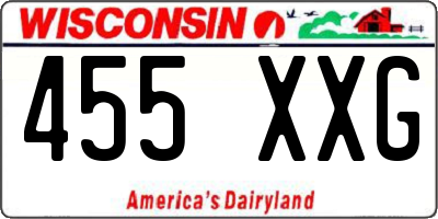 WI license plate 455XXG