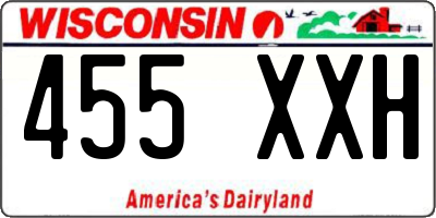 WI license plate 455XXH
