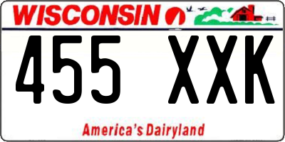 WI license plate 455XXK