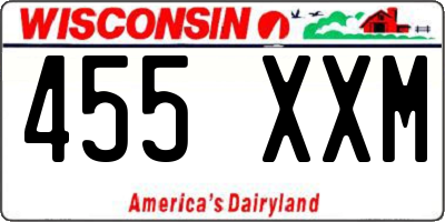 WI license plate 455XXM