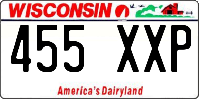 WI license plate 455XXP