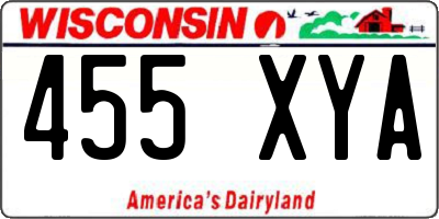 WI license plate 455XYA