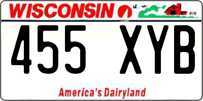 WI license plate 455XYB