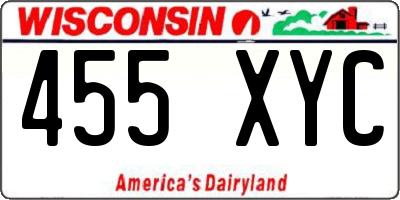 WI license plate 455XYC