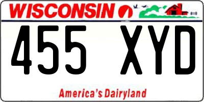 WI license plate 455XYD