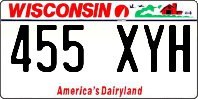 WI license plate 455XYH