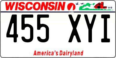 WI license plate 455XYI