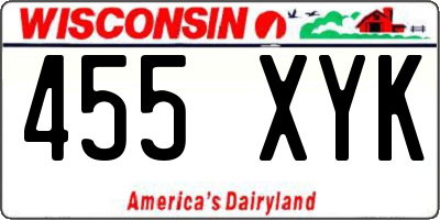 WI license plate 455XYK