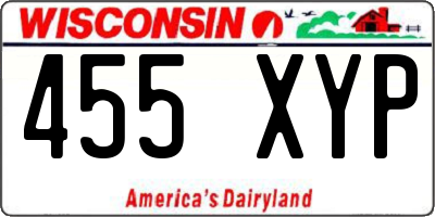 WI license plate 455XYP