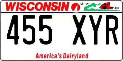 WI license plate 455XYR