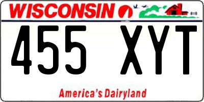 WI license plate 455XYT